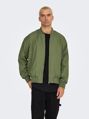 Only & Sons Green Bomber Jacket - Image 1 of 8