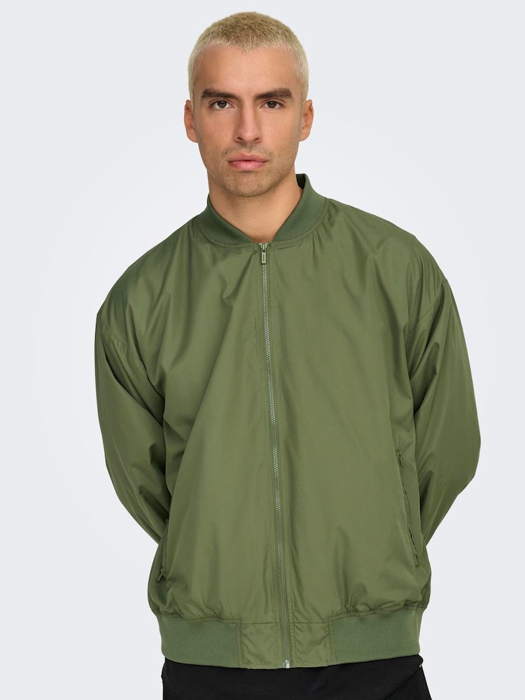 Buy Only Sons Green Bomber Jacket from Next Oman