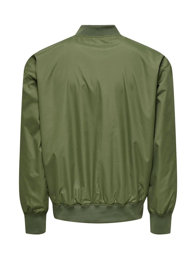 Only & Sons Green Bomber Jacket - Image 8 of 8