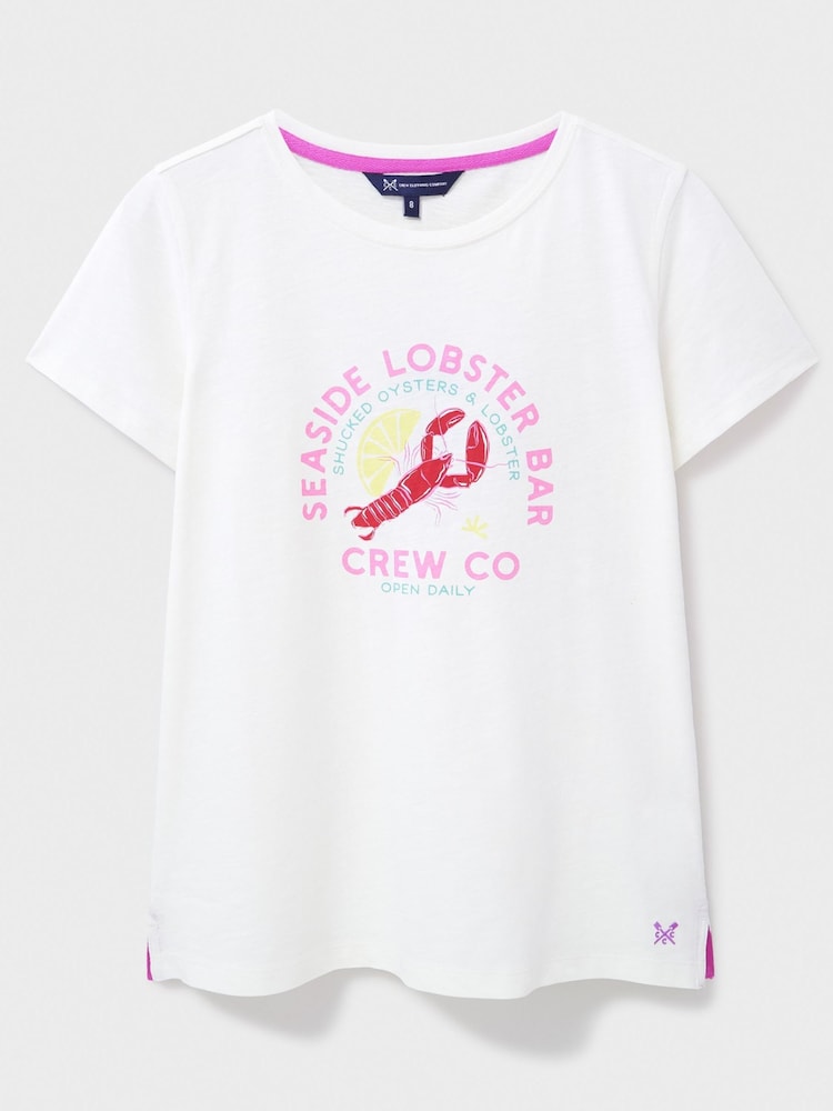 Crew Clothing Blue Crew Clothing Blue 100% Cotton Graphic Print Slub T-Shirt - Image 5 of 5
