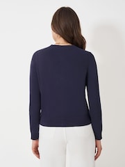 Crew Clothing Blue Crew Neck Cardigan - Image 3 of 5