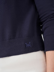 Crew Clothing Blue Crew Neck Cardigan - Image 4 of 5