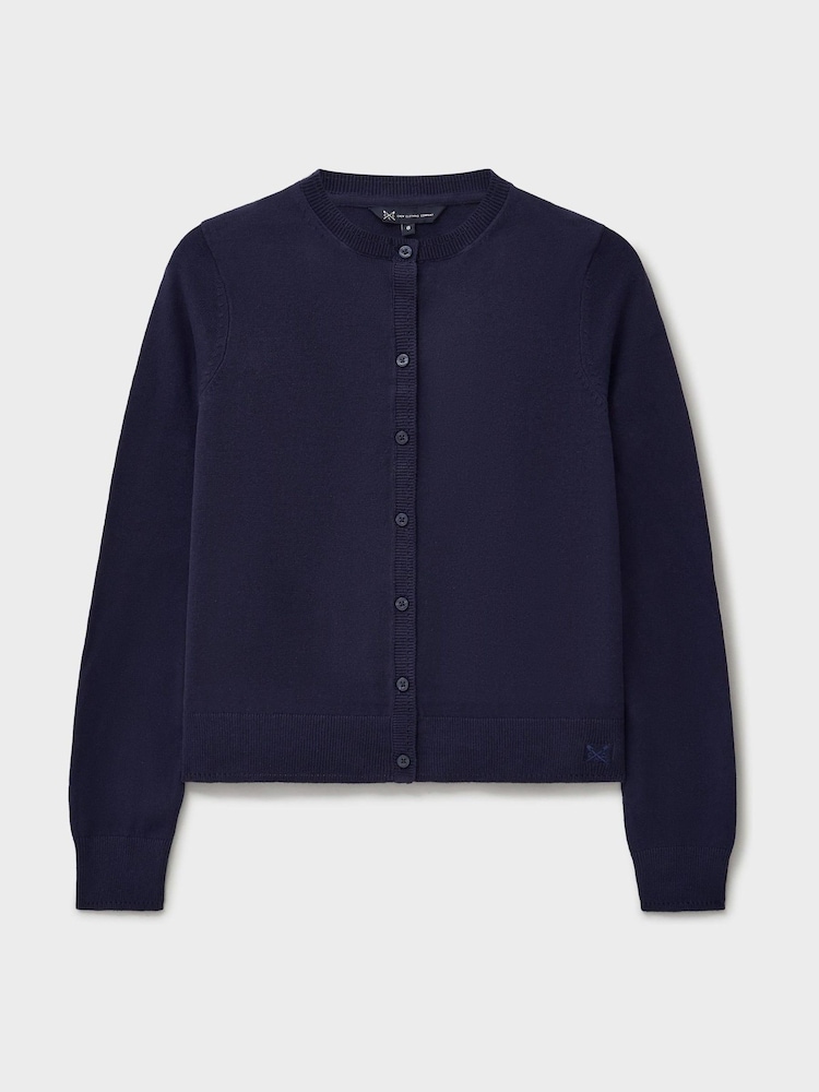 Crew Clothing Blue Crew Neck Cardigan - Image 5 of 5