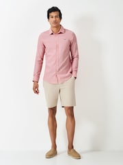 Crew Clothing Pink Long Sleeve Linen Shirt - Image 3 of 5