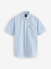 Crew Clothing Blue Short Sleeve Seersucker Stripe Shirt - Image 1 of 1