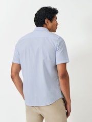 Crew Clothing Blue Short Sleeve Seersucker Stripe Shirt - Image 2 of 5