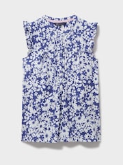 Crew Clothing Company Blue Lydia Printed Top - Image 5 of 5