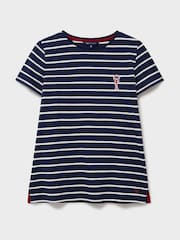 Crew Clothing Company Blue Embroidered Breton 100% Cotton T-Shirt - Image 5 of 5