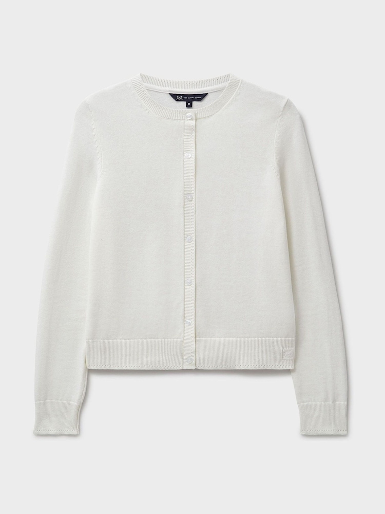 Crew Clothing Natural Crew Neck Cardigan - Image 5 of 5