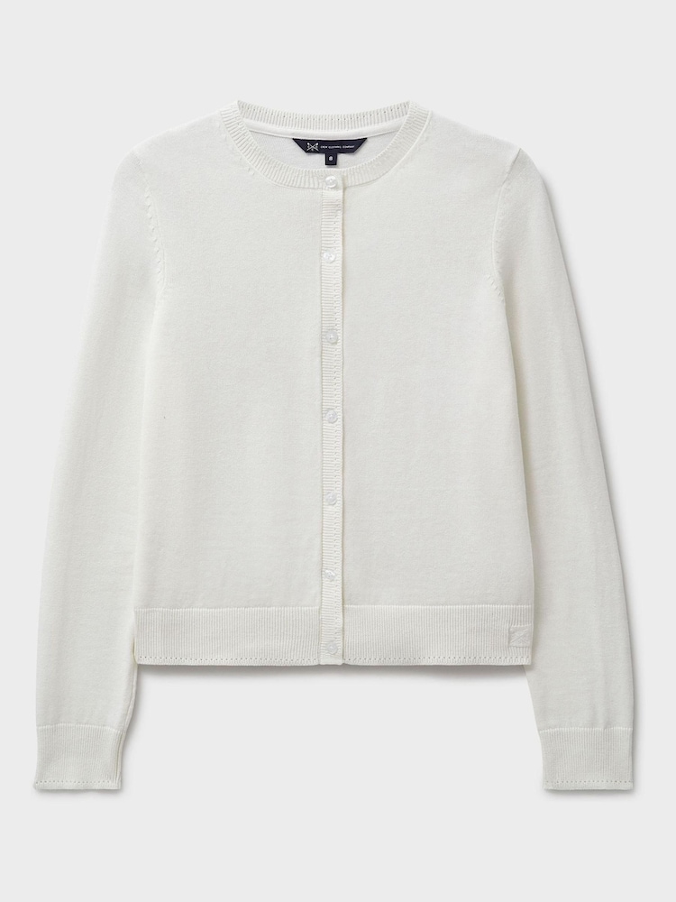 Crew Clothing Natural Crew Neck Cardigan - Image 6 of 6
