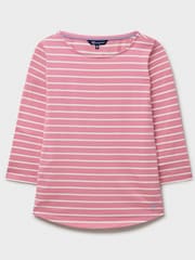 Crew Clothing Company Pink 100% Cotton Essential Breton Stripe Top - Image 5 of 5