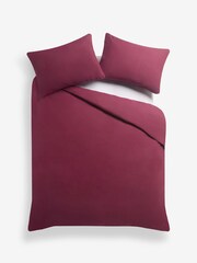 Burgundy Red Brushed Supersoft Cotton Duvet Cover And Pillowcase Set - Image 5 of 5