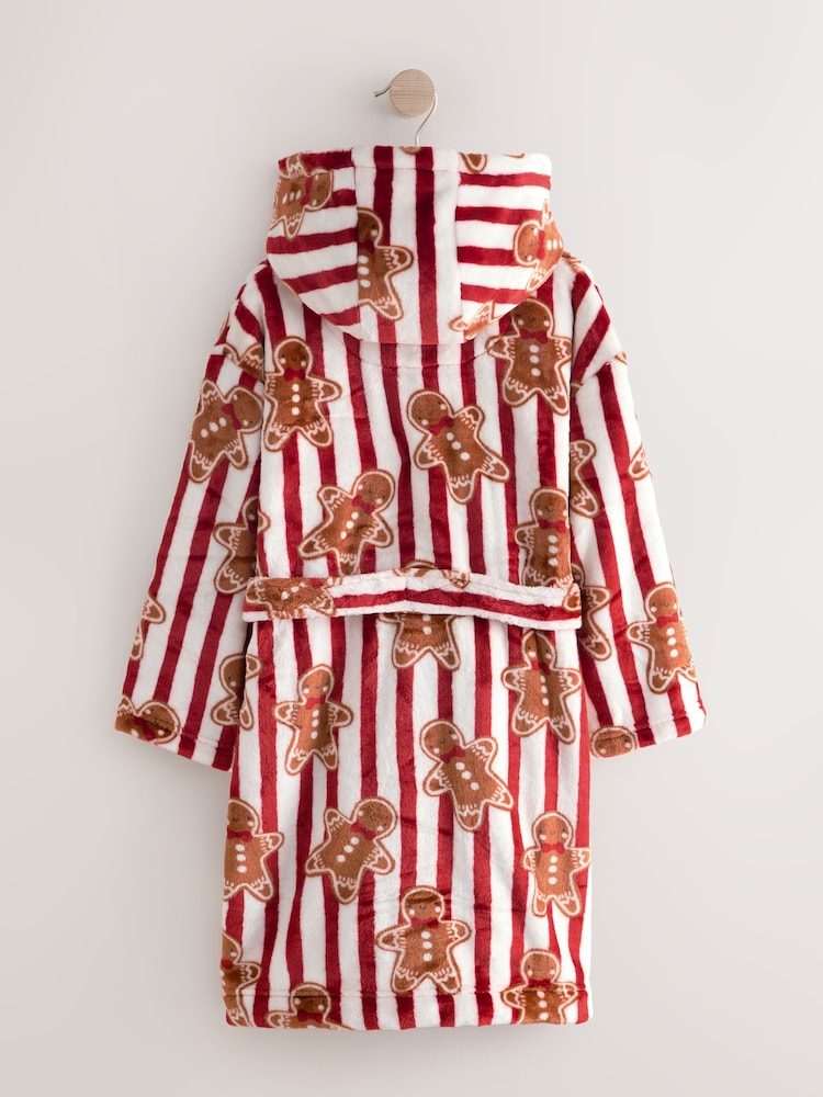 Red Gingerbread Matching Family Christmas Cosy Fleece Dressing Gown (1.5-16yrs) - Image 6 of 6 Red Gingerbread Matching Family Christmas Cosy Fleece Dressing Gown (1.5-16yrs) - Image 6 of 6