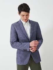 Crew Clothing Blue Fortescue Linen Blazer - Image 1 of 5