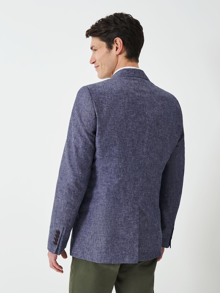 Crew Clothing Blue Fortescue Linen Blazer - Image 2 of 5