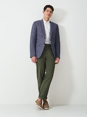Crew Clothing Blue Fortescue Linen Blazer - Image 3 of 5
