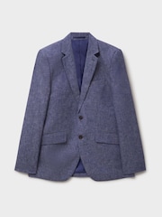 Crew Clothing Blue Fortescue Linen Blazer - Image 5 of 5