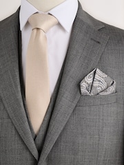 Neutral Tie and Pocket Square Set - Image 1 of 2