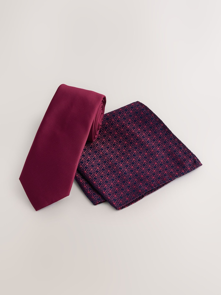 Red/Navy Tie and Pocket Square Set - Image 1 of 4