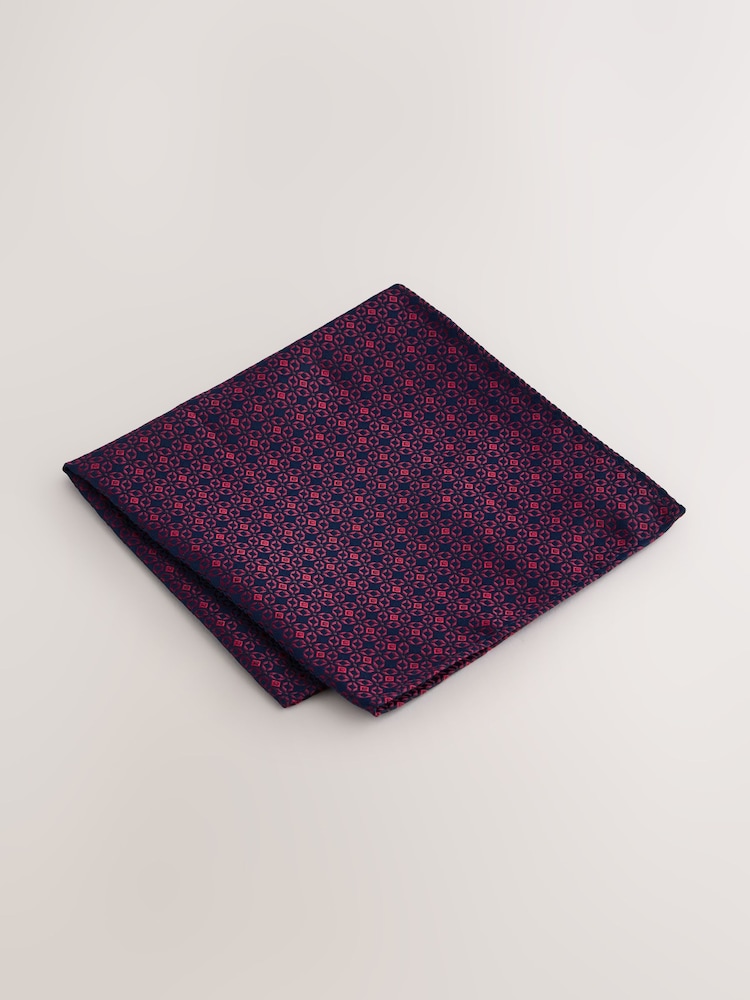 Red/Navy Tie and Pocket Square Set - Image 4 of 4