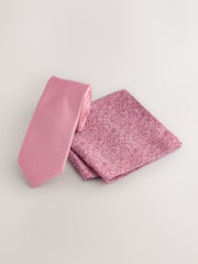 Light Pink Tie and Pocket Square Set - Image 1 of 4