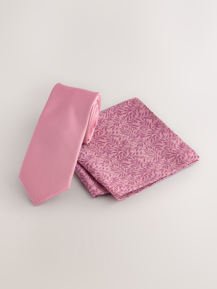 Light Pink Tie and Pocket Square Set - Image 1 of 4