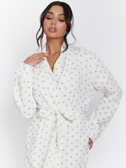 Loungeable Yellow 100% Cotton Waffle Robe - Image 1 of 6