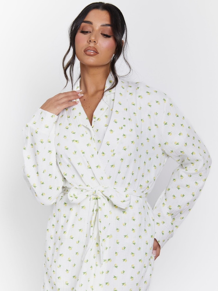 Loungeable Yellow 100% Cotton Waffle Robe - Image 1 of 6
