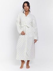 Loungeable Yellow 100% Cotton Waffle Robe - Image 4 of 6