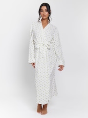 Loungeable Yellow 100% Cotton Waffle Robe - Image 5 of 6