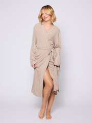 Loungeable Brown Rib Kimono Robe 120CM Dressing Gown - Image 3 of 6