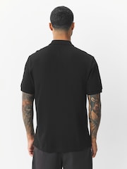 Black Trident Regular Fit Short Sleeve Pique Polo Shirt - Image 4 of 8