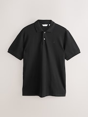 Black Trident Regular Fit Short Sleeve Pique Polo Shirt - Image 6 of 8