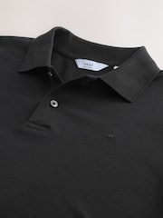 Black Trident Regular Fit Short Sleeve Pique Polo Shirt - Image 8 of 8