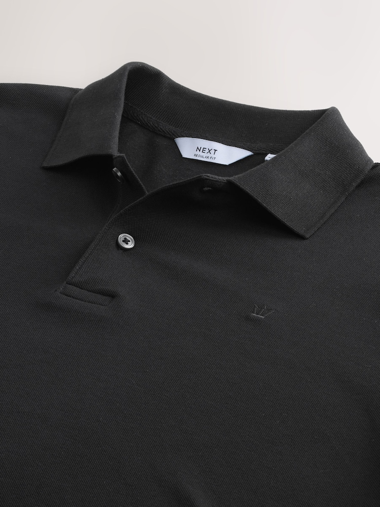 Black Trident Regular Fit Short Sleeve Pique Polo Shirt - Image 8 of 8 Black Trident Regular Fit Short Sleeve Pique Polo Shirt - Image 8 of 8