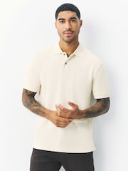Ecru Regular Fit Short Sleeve Pique Polo Shirt - Image 1 of 7