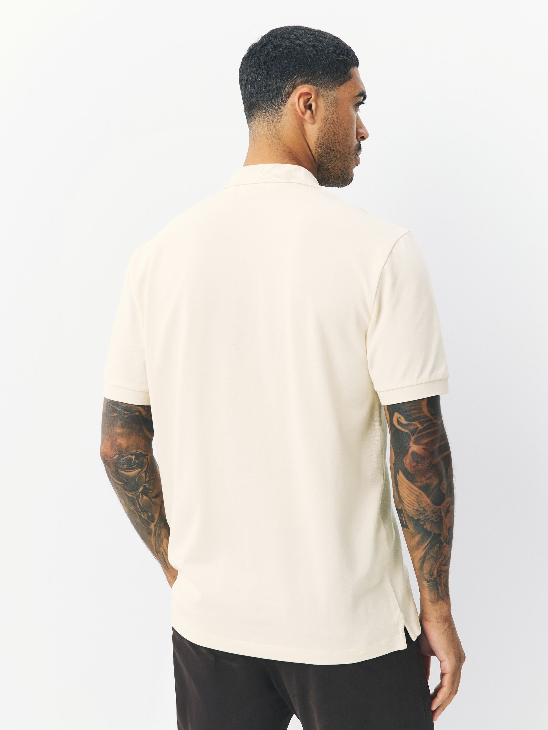 Buy Ecru Trident Regular Fit Short Sleeve Pique Polo Shirt from