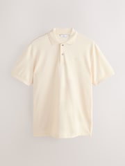 Ecru Regular Fit Short Sleeve Pique Polo Shirt - Image 5 of 7