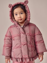 Check Shower Resistant Frill Hem Padded Coat (3mths-7yrs) - Image 1 of 9