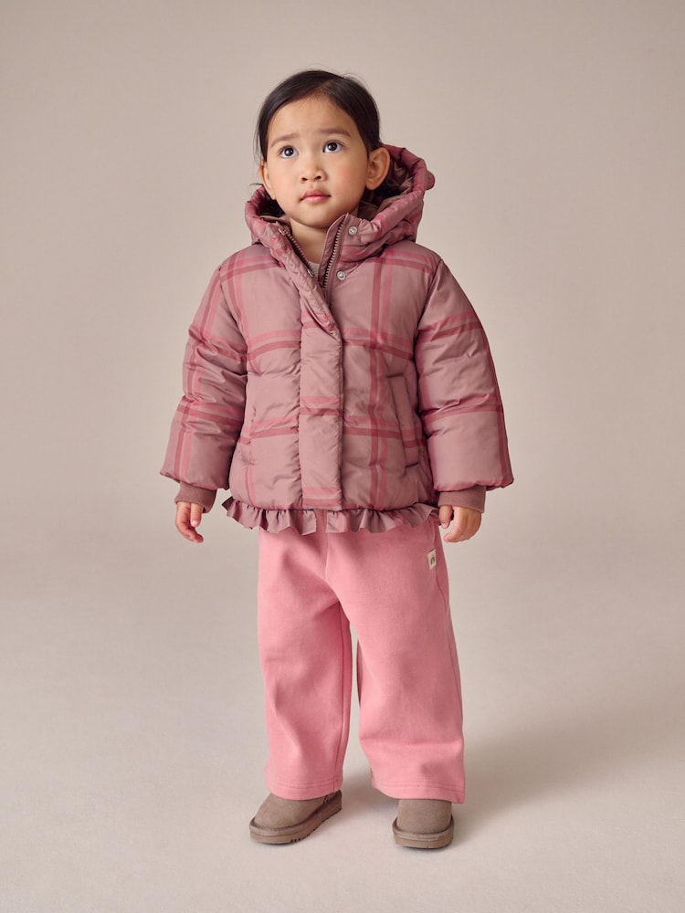 Check Shower Resistant Frill Hem Padded Coat (3mths-7yrs) - Image 2 of 9