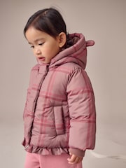 Check Shower Resistant Frill Hem Padded Coat (3mths-7yrs) - Image 4 of 9