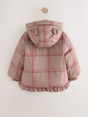 Check Shower Resistant Frill Hem Padded Coat (3mths-7yrs) - Image 7 of 9