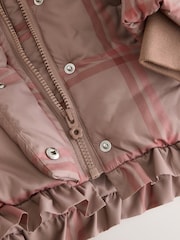 Check Shower Resistant Frill Hem Padded Coat (3mths-7yrs) - Image 8 of 9