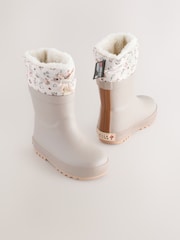 Braun bedruckt - Gummistiefel mit Umschlagschaft und Thinsulate-Futter - Bild 1 von 5