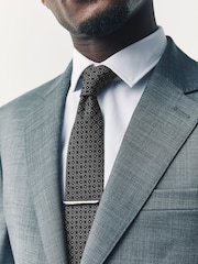 Black Textured Ties And Clips 2 Pack - Image 1 of 6