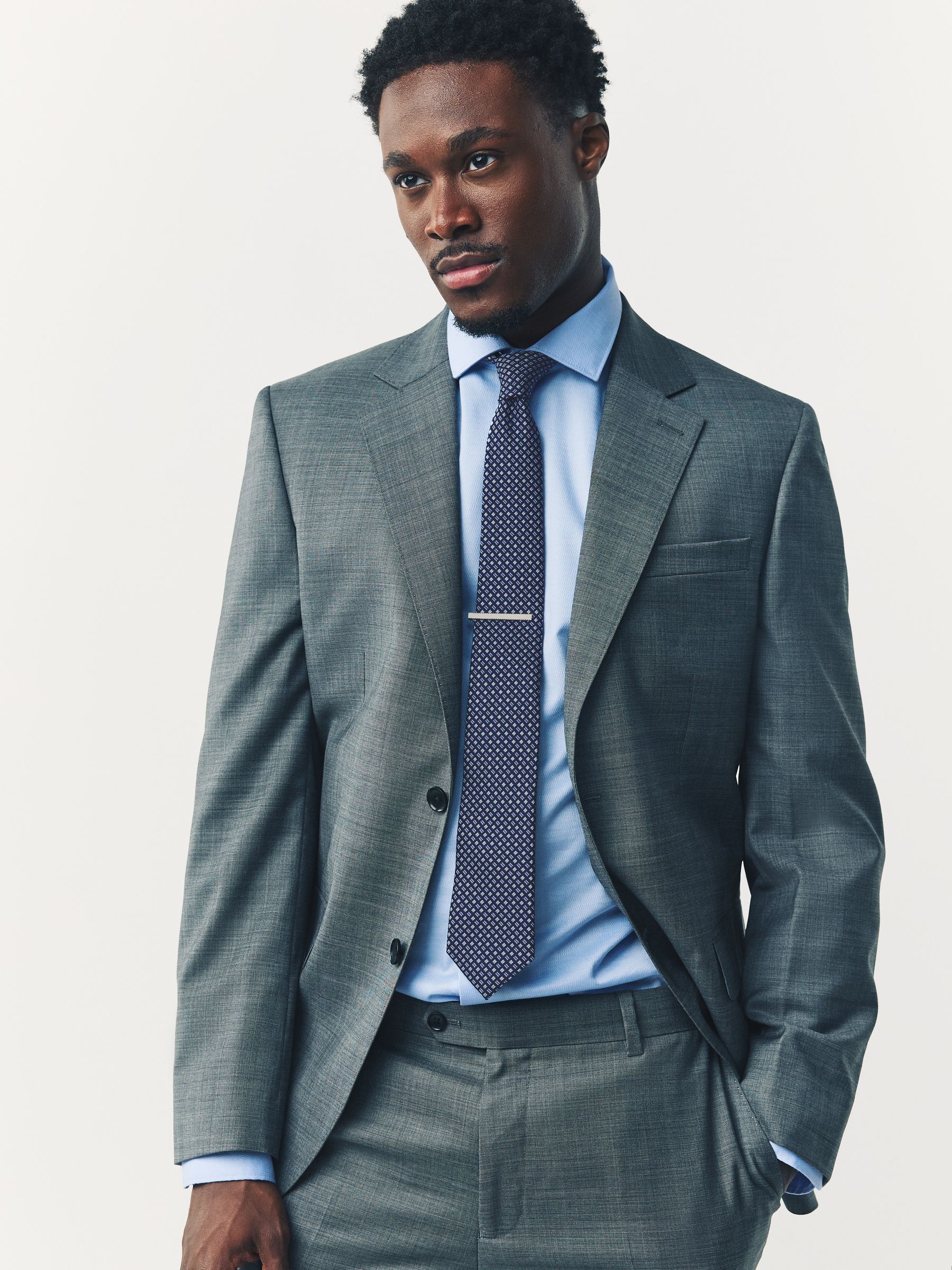 Buy Bright Blue Textured Clip Ties 2 Pack from Next Qatar
