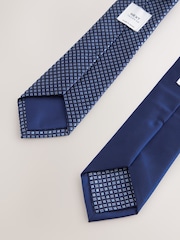 Bright Blue Textured Ties And Clips 2 Pack - Image 6 of 6