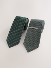 Verde - Textured Ties And Clip 2 Pack - Imagen 1 de 3