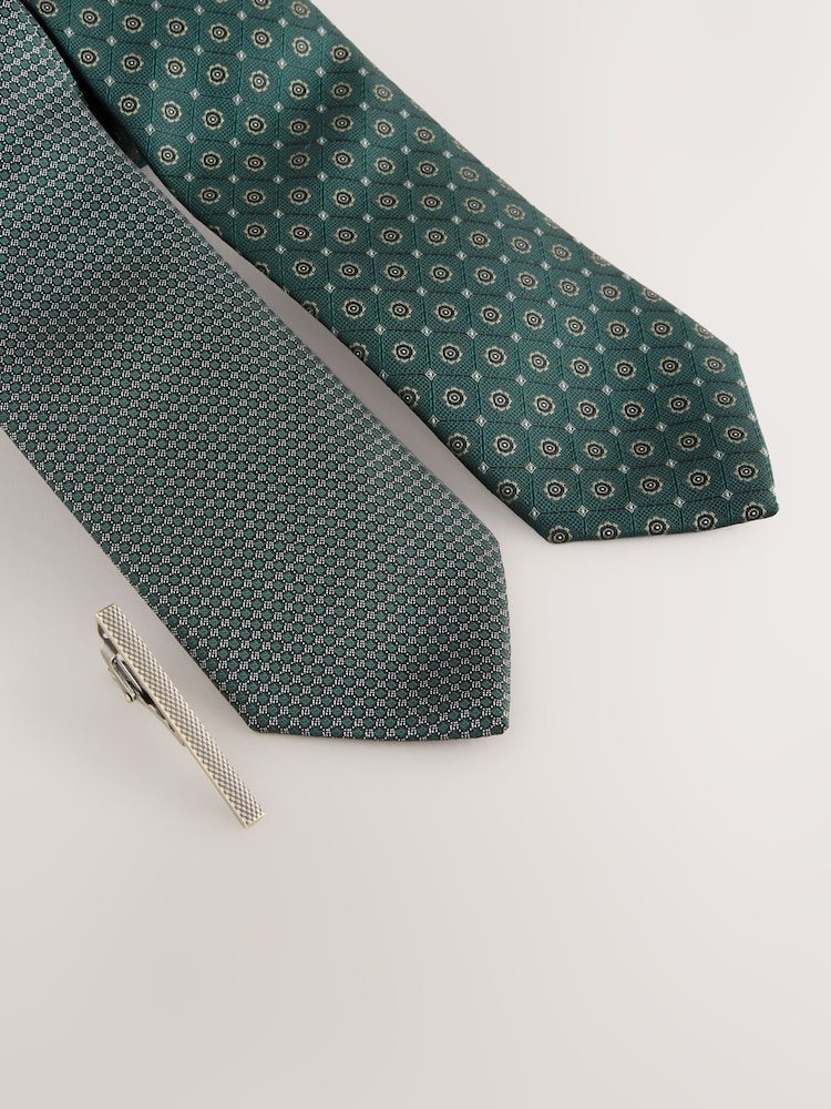 Verde - Textured Ties And Clip 2 Pack - Imagen 2 de 3