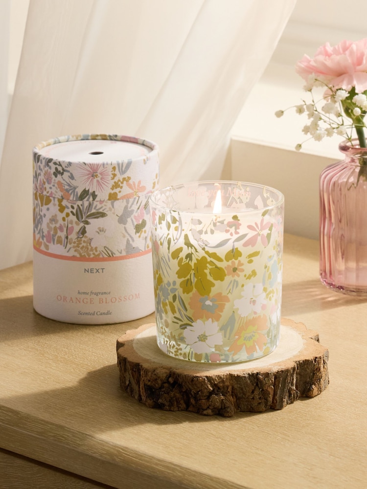 Orange Blossom Mothers Day Mum Floral Candle - Image 1 of 5